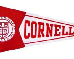 White Cornell Pennant-Red & White